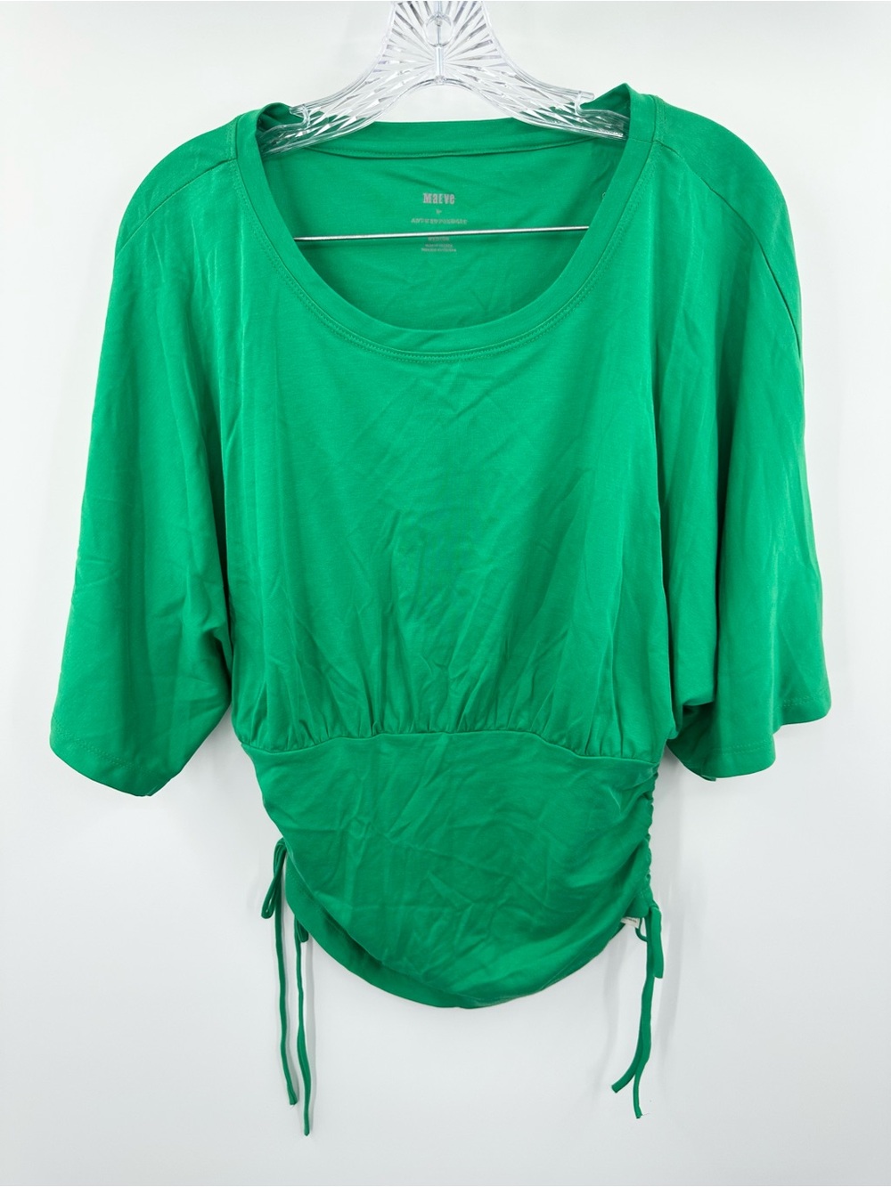 Anthropologie Maeve NWT Green Ruched Side Ties Dolman Shirt Size Medium